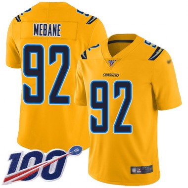Los Angeles Chargers NFL Football Brandon Mebane Gold Jersey Youth Limited  #92 100th Season Inverted Legend